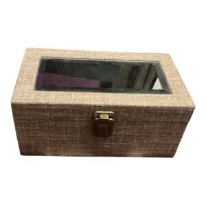 Brown Storage Box with Glass Lid